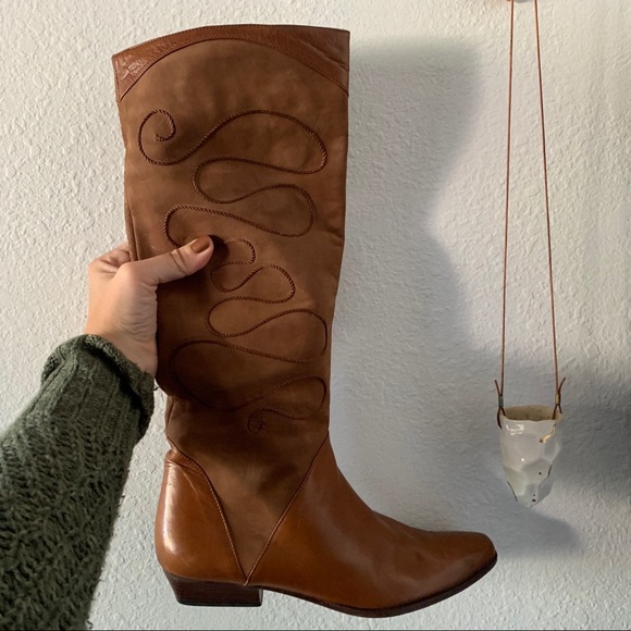 Chantal Leather Suede Cowboy Western Boots - Picture 2 of 12